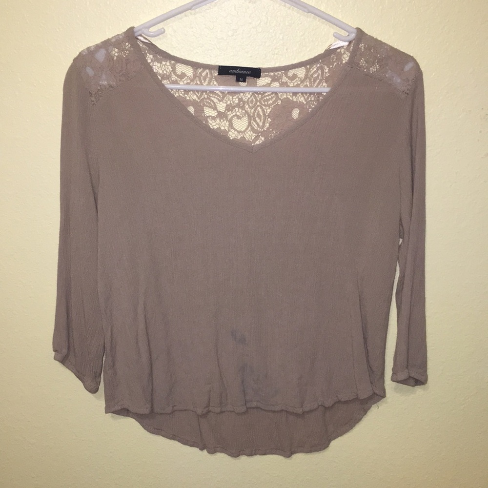 Tan crop sleeve shirt!